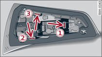 Securing tabs between bulb carrier and rear light